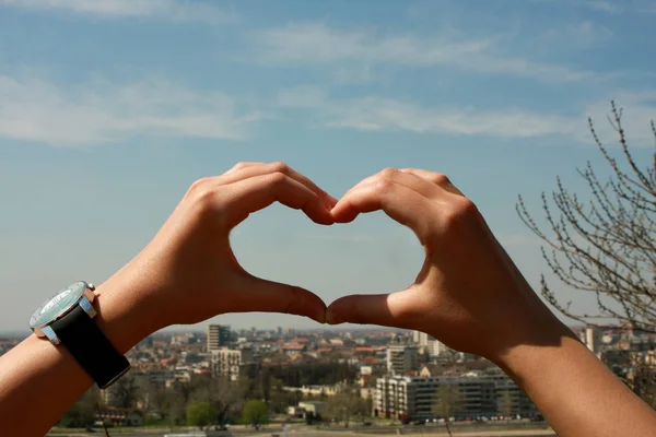 Hands in form of heart — Stock Photo, Image