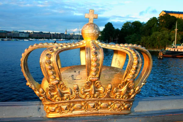Słynna złota Korona w Sztokholmie, Szwecja — Zdjęcie stockowe