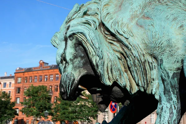 狮子雕像在哥本哈根 — 图库照片