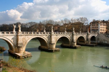 Açıları Köprüsü, Tiber ve St Peter Bazilikası Vatikan, Roma, 