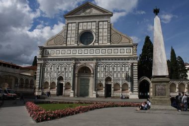 Floransa, İtalya: 3 Mayıs. 2017 - Santa Maria Novella Bazilikası, Floransa'da ilk büyük bazilika ve kentin asıl Dominik kilise. Toskana, İtalya. 