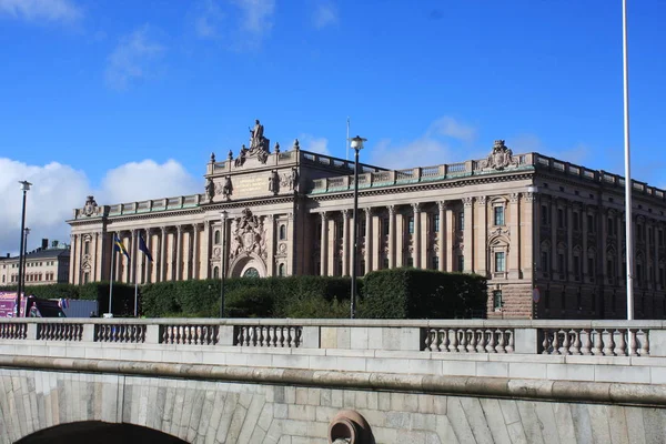 Estocolmo, Suécia: 1 de Abril. 2017 - Panorama da arquitetura da Cidade Velha (Gamla Stan) em Estocolmo, Suécia — Fotografia de Stock