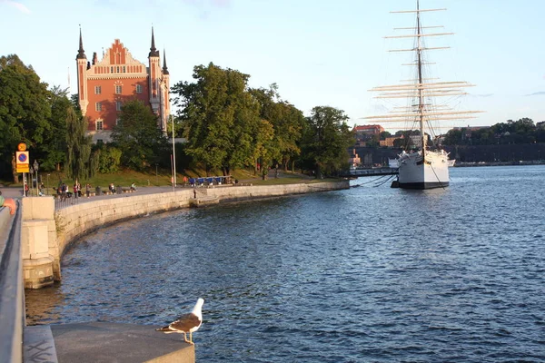 Панорама Старого міста (Гамла Стан) архітектури в Стокгольмі, Швеція — стокове фото