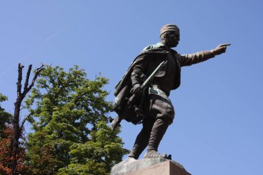 Belgrad, Sırbistan için Duke Vuk (Vojin Popovic) heykeli.