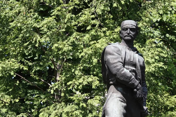 Statue of Vasilije Vasa Carapic in Belgrade, known as the Dragon from Avala was Serbian military commander that participated in the First Serbian Uprising of the Serbian Revolution — Stock Photo, Image