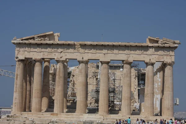 Tempio del Partenone nella collina dell'Acropoli ad Atene, Grecia — Foto Stock
