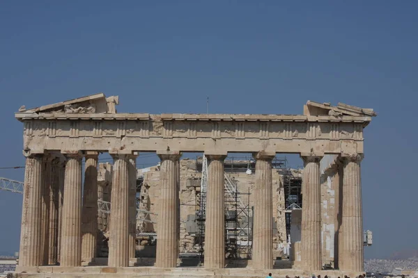 Tempio del Partenone nella collina dell'Acropoli ad Atene, Grecia — Foto Stock