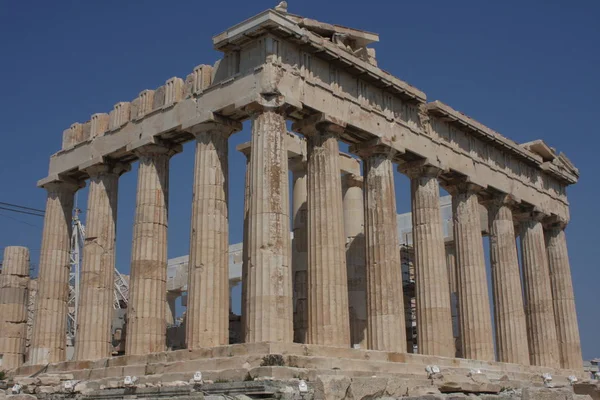 Tempio del Partenone nella collina dell'Acropoli ad Atene, Grecia — Foto Stock