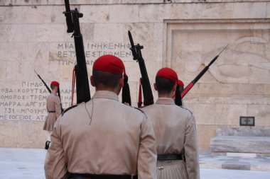 Yunan Parlamentosu, Atina önünde evzoni görevlisi