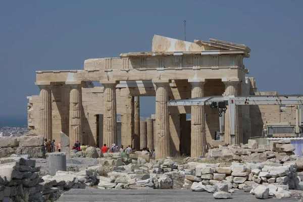 Tempio del Partenone nella collina dell'Acropoli ad Atene, Grecia — Foto Stock