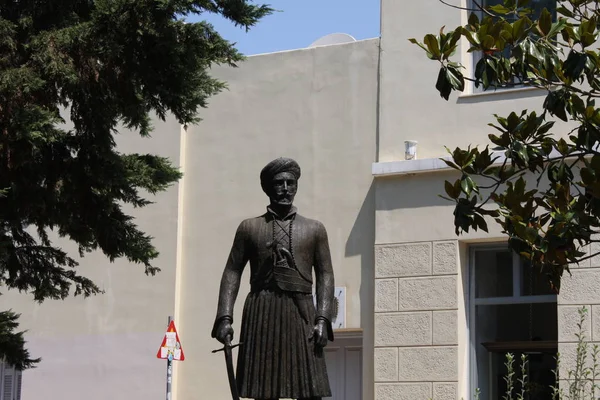Plaka Atene Grecia Statua di Ioannis Makrigiannis 1797-1864 Conosciuto come Generale Makrigiannis — Foto Stock