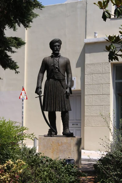Plaka Athènes Grèce Statue d'Ioannis Makrigiannis 1797-1864 Connu sous le nom général Makrigiannis — Photo