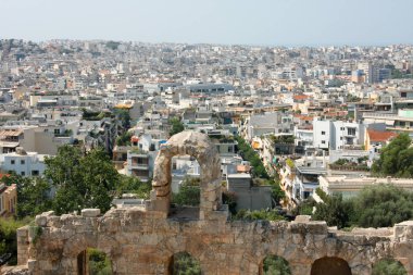 Atina 'nın havadan görünüşü, Yunanistan.