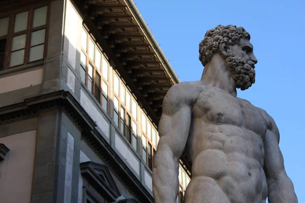 Details zur Herkules-Statue und zum caco von baccio bandinelli, piazza della signoria in florenz, italien — Stockfoto