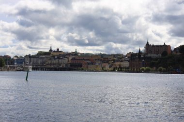 Doğal yaz havadan görüntüleme eski şehir Stokholm, İsveç'te.