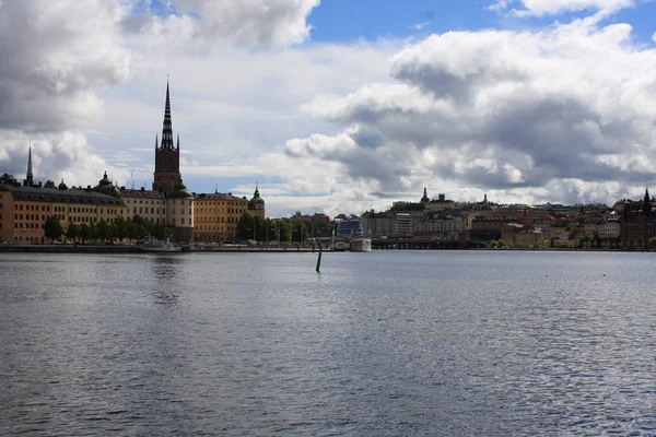 아름 다운 여름 항공 목록 오래 된 도시 스톡홀름, 스웨덴. — 스톡 사진