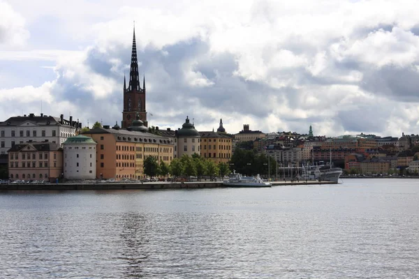 Schilderachtige zomer antenne bekijken van de oude stad In Stockholm, Zweden. — Stockfoto