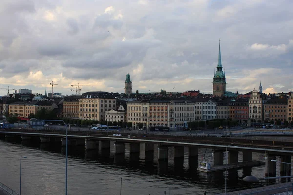 Schilderachtige zomer antenne bekijken van de oude stad In Stockholm, Zweden. — Stockfoto