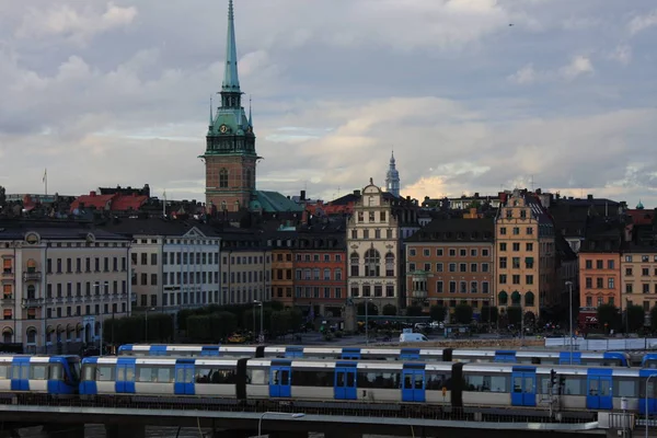 Scenic Summer Aerial View Of Old Town In Stockholm, Sweden. Stock Picture