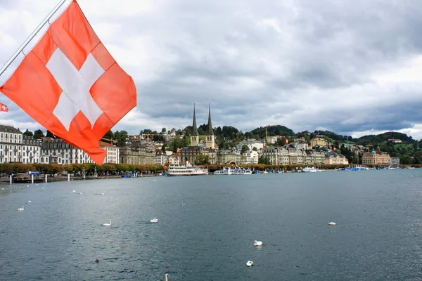 Pusat kota bersejarah Lucerne, Kanton Lucerne, Swiss — Stok Foto