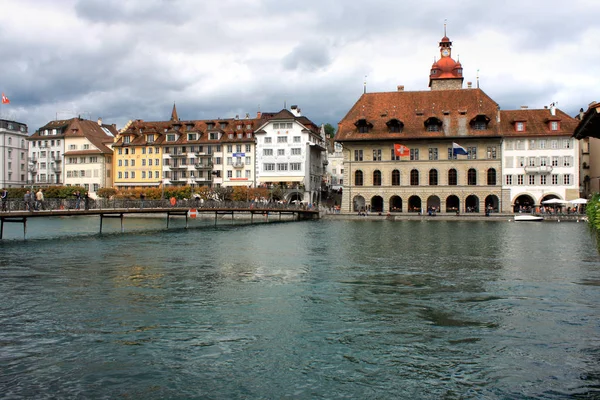 Történelmi város központ a Lucerne, Canton Luzern, Svájc — Stock Fotó