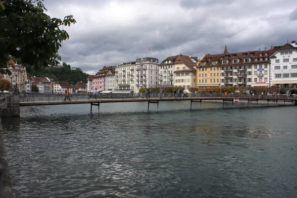Pusat kota bersejarah Lucerne, Kanton Lucerne, Swiss . — Stok Foto