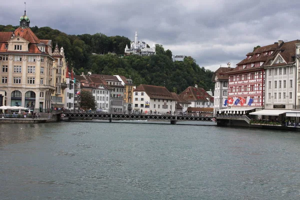 Pusat kota bersejarah Lucerne, Kanton Lucerne, Swiss . — Stok Foto