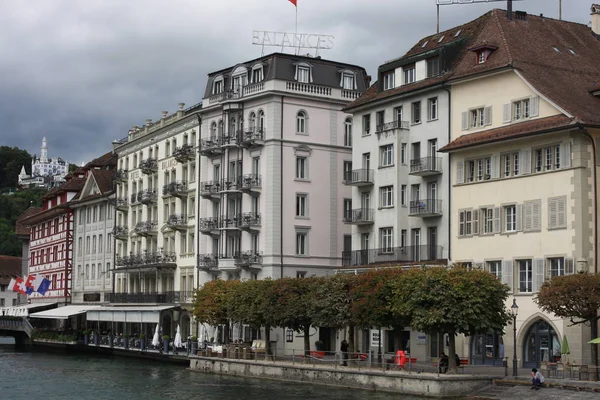 Pusat kota bersejarah Lucerne, Kanton Lucerne, Swiss . — Stok Foto