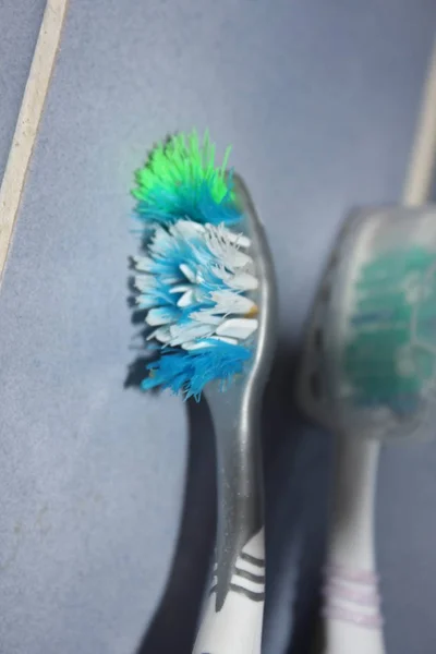 Tooth brushes - close up look. — Stock Photo, Image