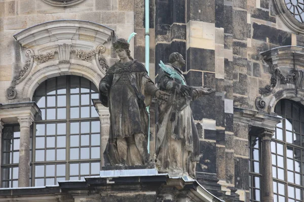 Podrobnosti Katedrála Nejsvětější Trojice Katholische Hofkirche Drážďanech Spolková Země Sasko — Stock fotografie