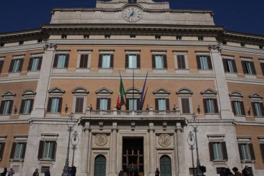 Palazzo Montecitorio is a famous buildng in Rome and the seat of the Italian Chamber of Deputies. clipart
