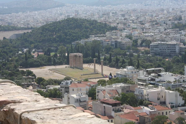 Blick vom Akropolis-Hügel, Athens historisches Zentrum, Attika, Griechenland — Stockfoto