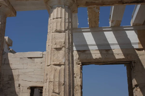 아티키 그리스 아테네 역사적인 아크로폴리스 언덕에는 유적에 — 스톡 사진