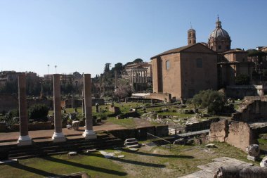 Roman Forum Roma, İtalya - dünyanın en ünlü yerlerinden. 