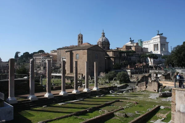 Jednym Najbardziej Znanych Budowli Świecie Forum Romanum Rzym Włochy — Zdjęcie stockowe