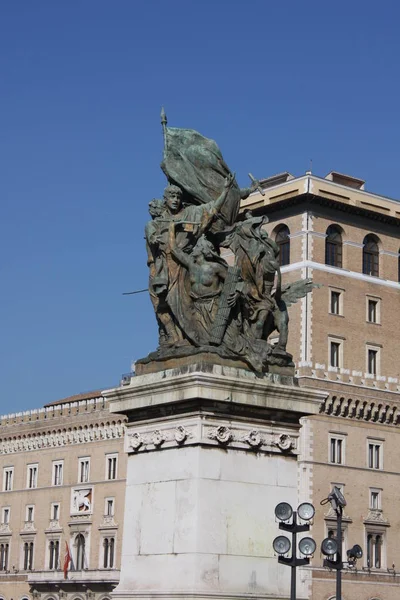 Statuen Und Details Des Altare Della Patria Monumento Nazionale Vittorio — Stockfoto