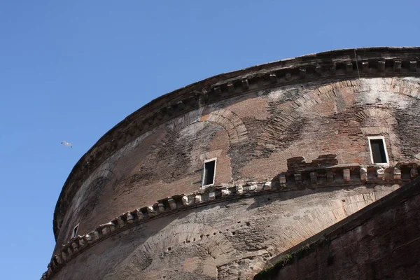 Baksidan Detta Tempel Den Mest Berömda Byggnaden Rom Pantheon — Stockfoto