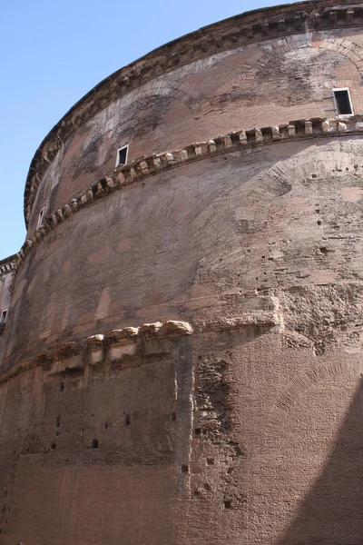 Baksidan Detta Tempel Den Mest Berömda Byggnaden Rom Pantheon — Stockfoto