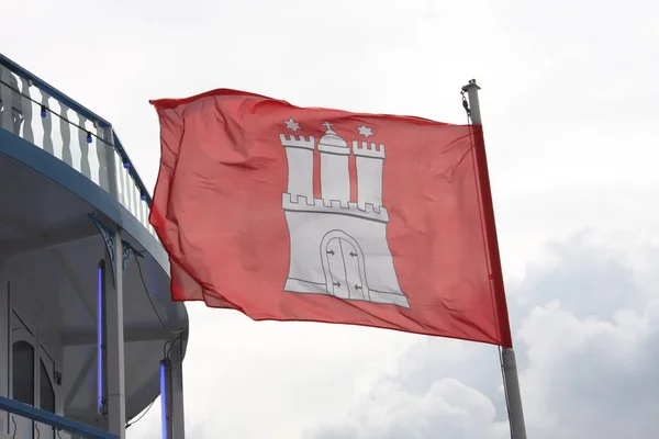 Hamburg City Flag Germany — Stock Photo, Image