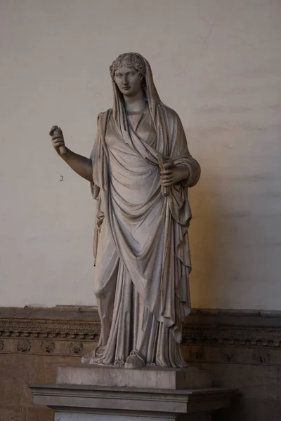 Antika Romerska Skulpturer Vestal Virgin Den Loggia Dei Lanzi Florens — Stockfoto