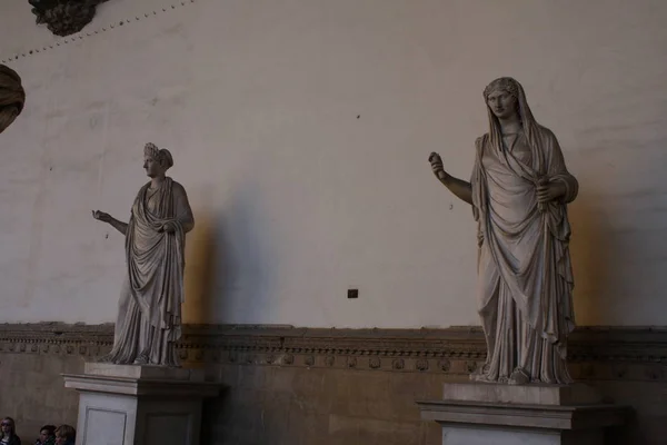 Starożytne Rzymskie Rzeźba Wieznia Loggia Dei Lanzi Florencja Włochy — Zdjęcie stockowe