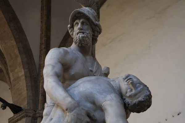 Piazza Della Signoria Florence Replicas Statue Famous Muzeum Public Square — Stock Photo, Image