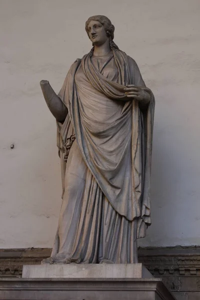 Antiga Escultura Romana Uma Virgem Vestal Loggia Dei Lanzi Florença — Fotografia de Stock