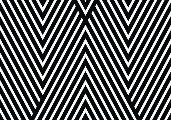 Svarta och vita diagonala linjer med stipes triangulära former bakgrund, vektor textur — Stock vektor