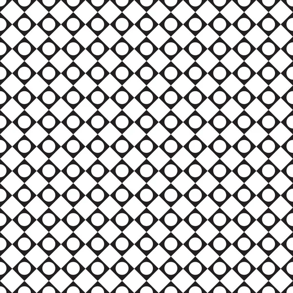 Patrón de tablero de ajedrez de baldosas en blanco y negro con círculos, vector cuadrados fondo — Vector de stock