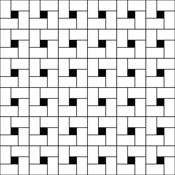 Négyzetek mozaik vektor. Ismételt fekete háttér fehér ellenőrzések sorrendjét. Minta tervez-val sokszögek. Mozaik motívum. Rács háttérkép. — Stock Vector