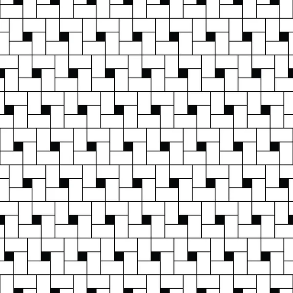 广场镶嵌向量。重复在黑色背景上的白色检查序列。与多边形的表面图案设计。马赛克图案。网格壁纸. — 图库矢量图片