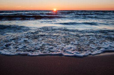 Sunset beach, Letonya, Baltık Denizi