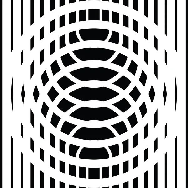 Black and white circular lines — Stock Vector