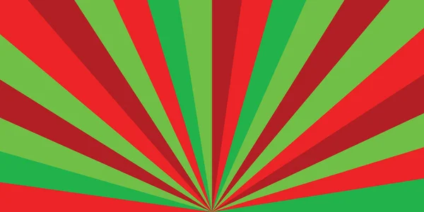 Weihnachten oder Neujahr farbiges Sonnenstrahl-Vektormuster mit roter und grüner Diagonale, Streifenhintergrund. — Stockvektor